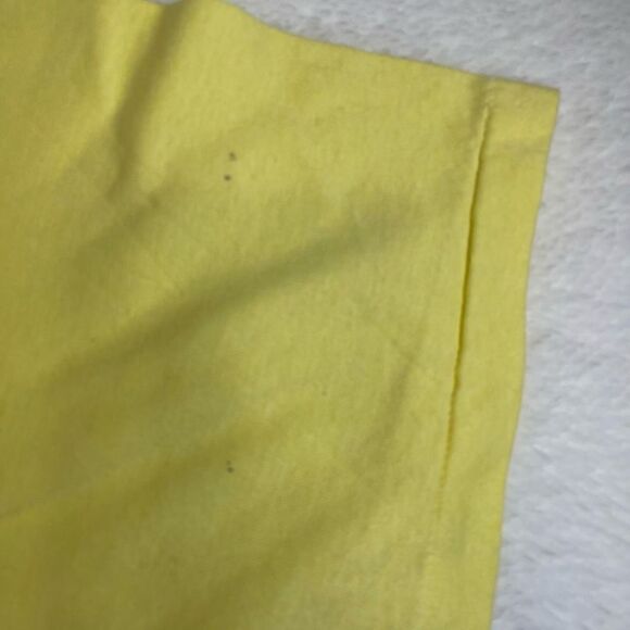 Large Vintage Hanes Fifty-Fifty Canary Yellow Custom Painted T-Shirt Glitter - Picture 13 of 16